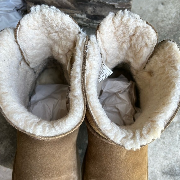 BearPaw Chestnut Suede Ankle Boots with sheepskin footbed Sz-7. R - Picture 7 of 15